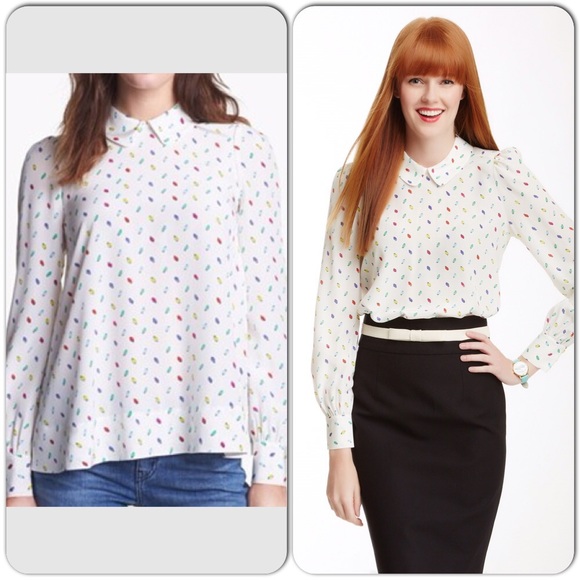 kate spade Tops - Kate Spade silk candy crush blouse